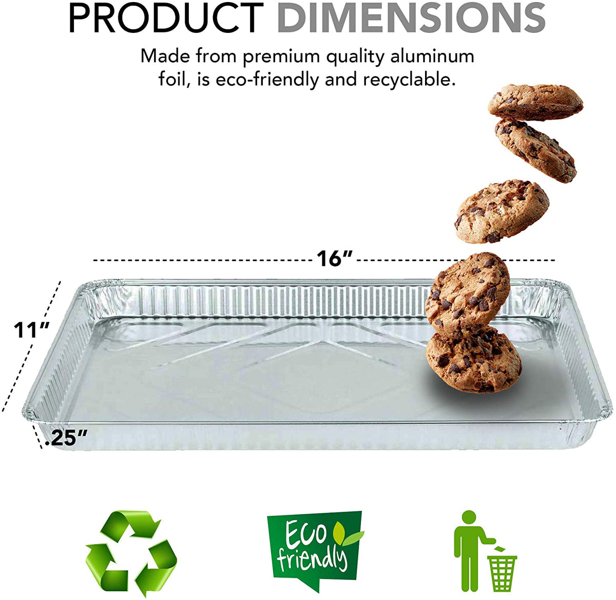 Durable 16 x 11 Oblong Cookie Sheet Pan 20/PK