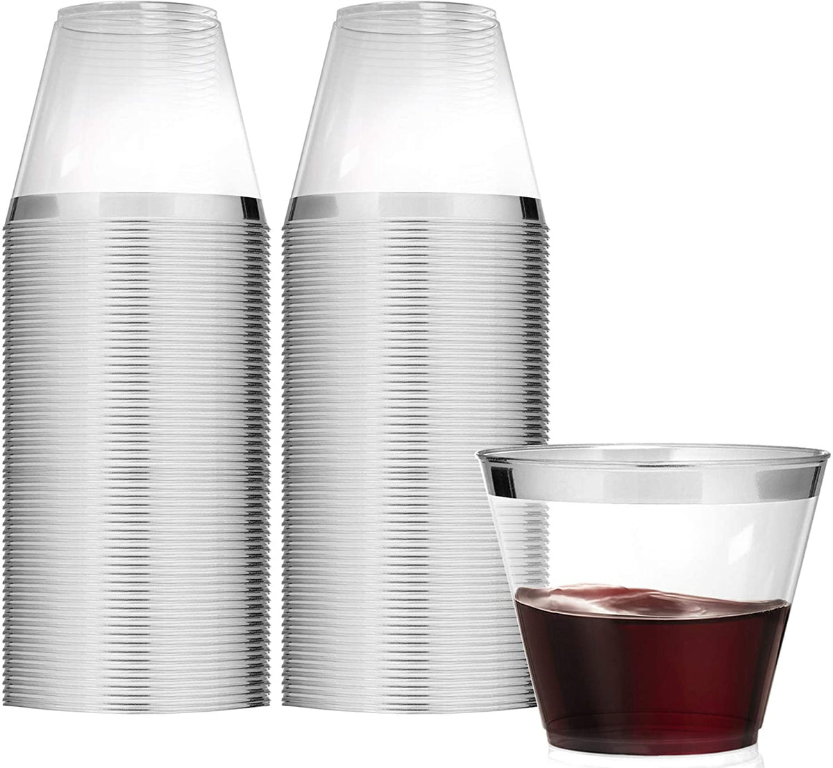 Stock Your Home Clear Plastic Disposable party Cups, 100 Pack, 9oz