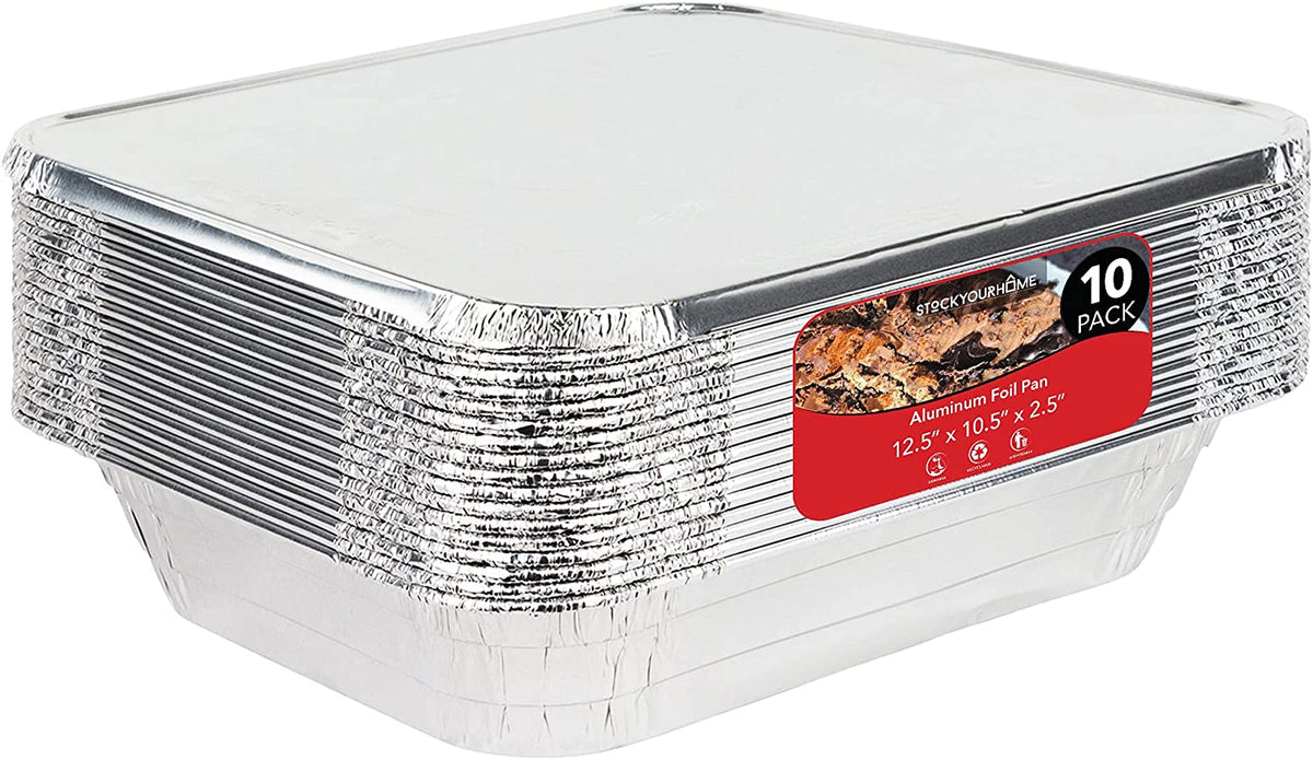 NYHI 9 x 13 ” Aluminum Foil Pans With Lids 10 Pack