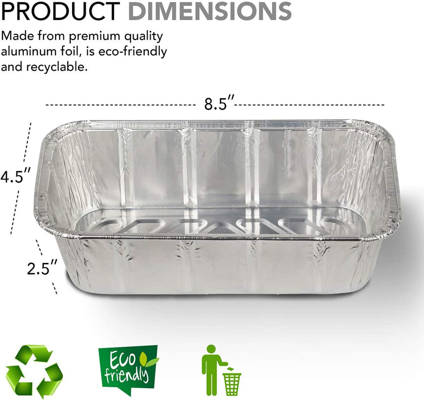 Stock Your Home 2 Lb Aluminum Foil Mini Loaf Pans (50 Pack) Disposable Small Loaf Pan â€“ 2 Pound Baking Tin Liners, Perfect to Bake Cakes, Bread Loaves, and Meat - 8.5 x 4.5 x 2.5