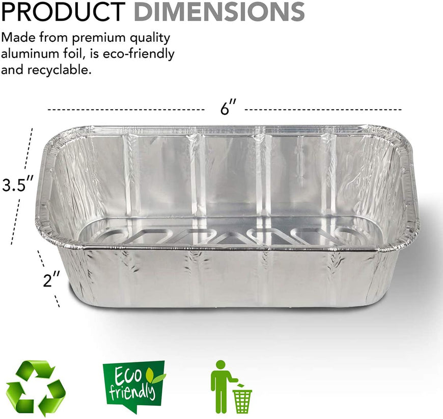 Aluminum Pans Mini Loaf Pans (30 Pack) Disposable Aluminum Foil 1 Lb Small Bread Tin Pans - 1 Pound Loaf Pans - 6 x 3.5 x 2