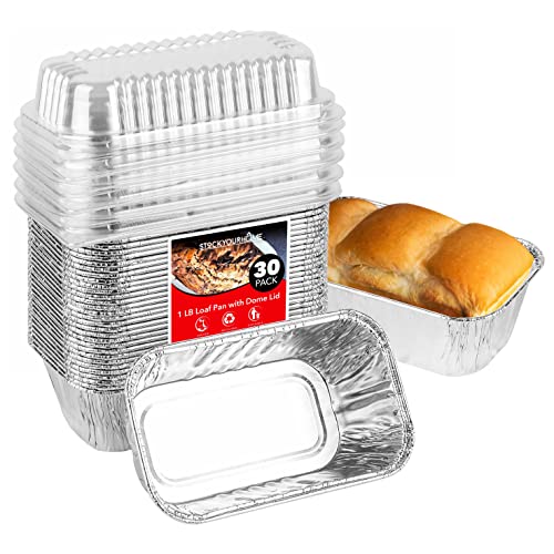 Stock Your Home 1 lb Loaf Pan with Dome lid (30 Pack)