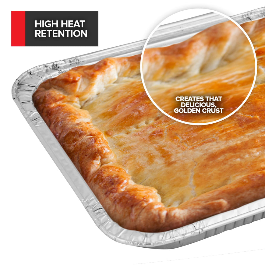 (10 Pack) Disposable Aluminum Pans 9x13 Shallow, Heavy Duty 1.75