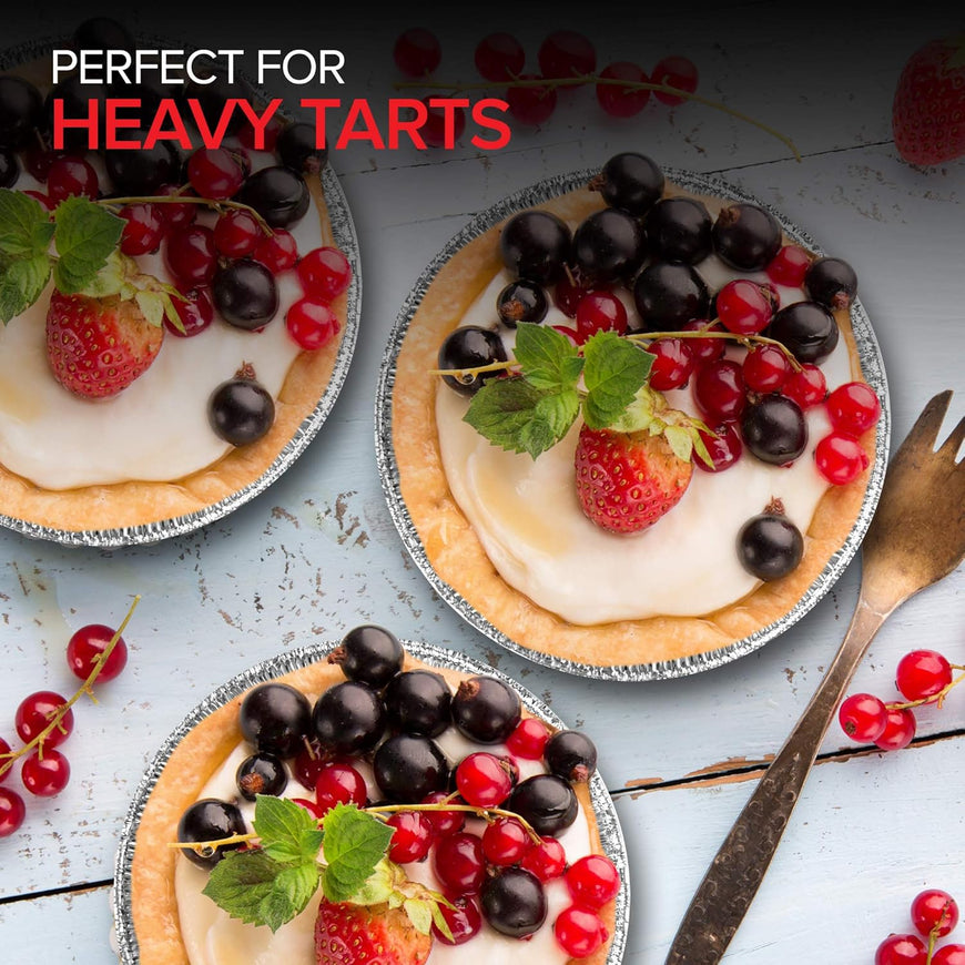 Stock Your Home 100 Count Aluminum Mini Pie Pans - 3 Inch Disposable Recyclable Foil Pie Tins for Bakeries, Cafes, Restaurants