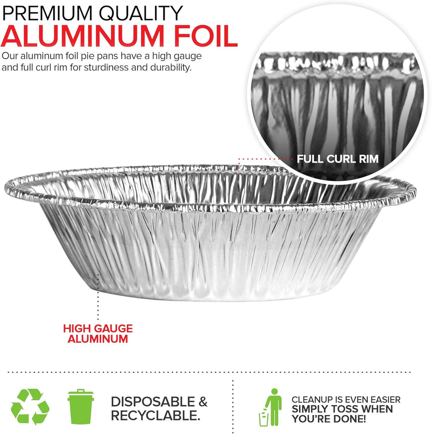 Stock Your Home 4 Inch Mini Aluminum Foil Pans (50 Count) â€“ Disposable Small Tins for Baking Tiny Treats, Fruit Tarts, Quiche, and Mince Pies