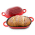 Enameled Cast Iron Bread Oven 2 Qt (Red), Non-Stick Single Loaf Cast Iron Bread Pan with Lid, Easy Homemade Sourdough Dutch Oven, Oven-Safe Artisan Bread Baking Pan