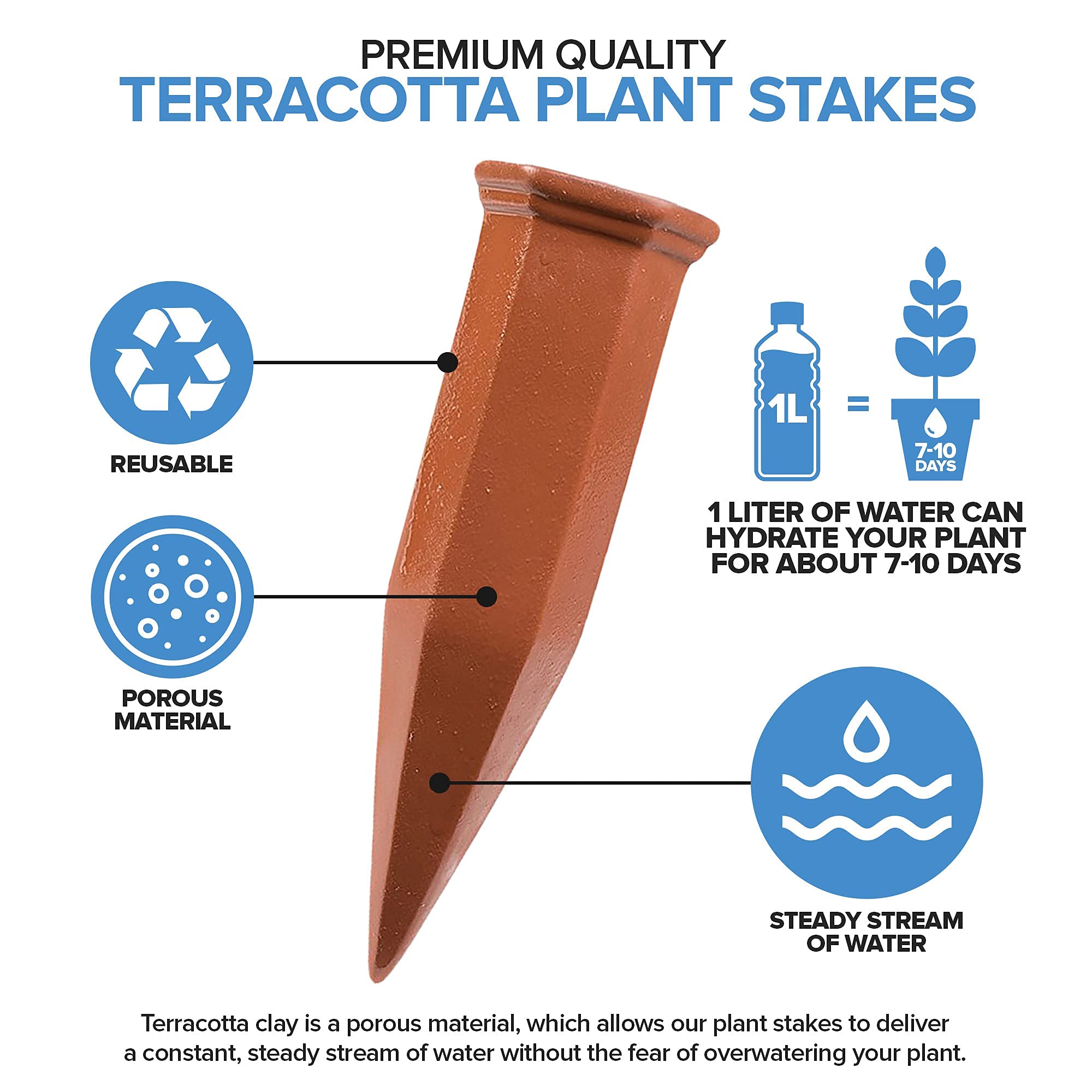 automatic plant watering stakes Modern Innovations Self Watering Spikes Terracotta (10 Pack) Automatic – Stock Your Home