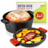 Modern Innovations 3-in-1 Dutch Oven & Skillet Combo, Preseasoned Cast Iron Cookware Set, 3.2QT Dutch Oven, 1.6QT Skillet with Lid, Versatile Pots and Pans for Camping & Home Cooking