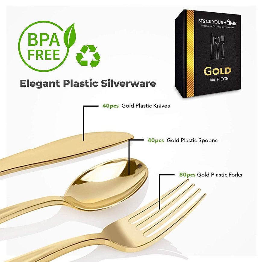 Gold Cutlery (1280 Pack)