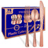 75 Pieces Heavy Duty (Rose Gold) Plastic Silverware Set, Disposable Cutlery Set, Great for Parties, Weddings, and Catering, Flatware Utensils Included: 25 Forks, 25 Spoons, 25 Knives, Stock Your Home