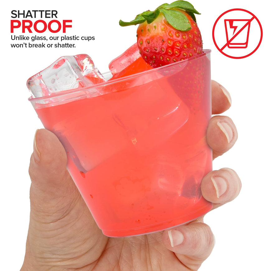 Stock Your Home Plastic Clear 9oz Disposable Party Cups, 100-Count
