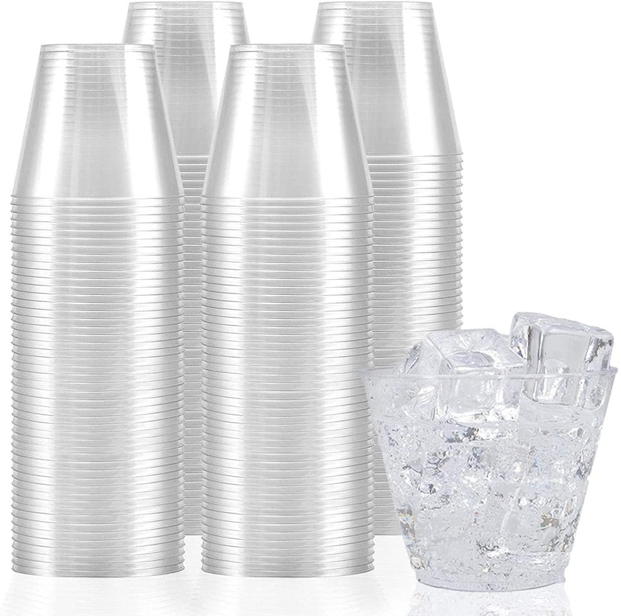 Stock Your Home Clear Plastic Disposable party Cups, 100 Pack, 9oz
