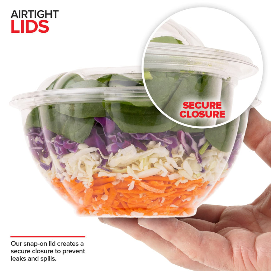 Plastic Salad container - 32 oz - 150 Pack