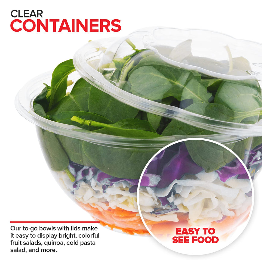 Plastic Salad container - 32 oz - 150 Pack