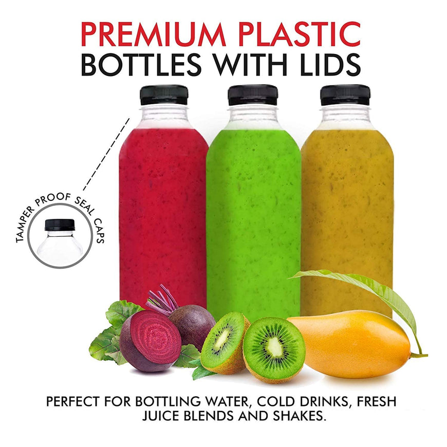 Stock Your Home 16 oz Empty plastic bottles with Lids - 12 Count
