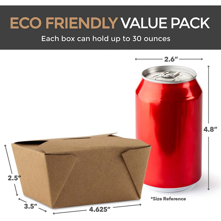 Stock Your Home Microwaveable Take Out Food Containers, 30 oz, 50 Pack