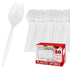 Disposable Sporks (50 Pack) White Plastic Sporks - BPA Free Kid Safe 2 in 1 Utensils - Heavy Weight Fork Spoon for School Lunch, Picnics, Catering, Restaurants, Kids Birthday Parties - Stock Your Home