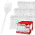 Disposable Sporks (500 Pack) White Plastic Sporks - BPA Free Kid Safe 2 in 1 Utensils - Heavy Weight Fork Spoon for School Lunch, Picnics, Catering, Restaurants, Kids Birthday Party - Stock Your Home