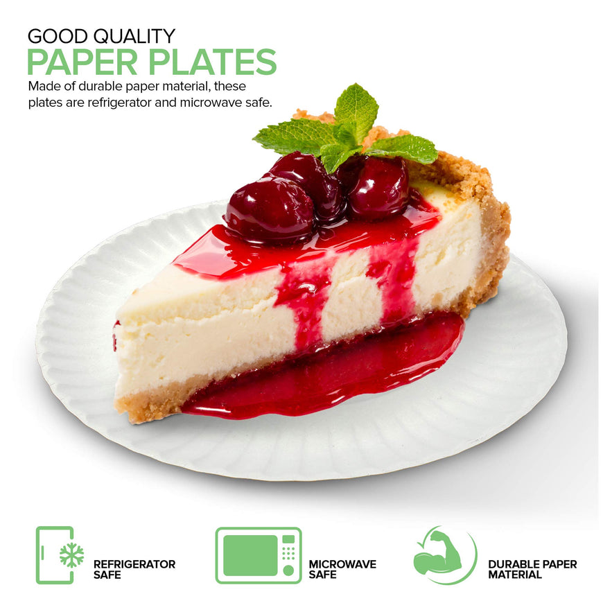 Stock Your Home 6-Inch Paper Plates Uncoated, Everyday Disposable Dessert Plates 6