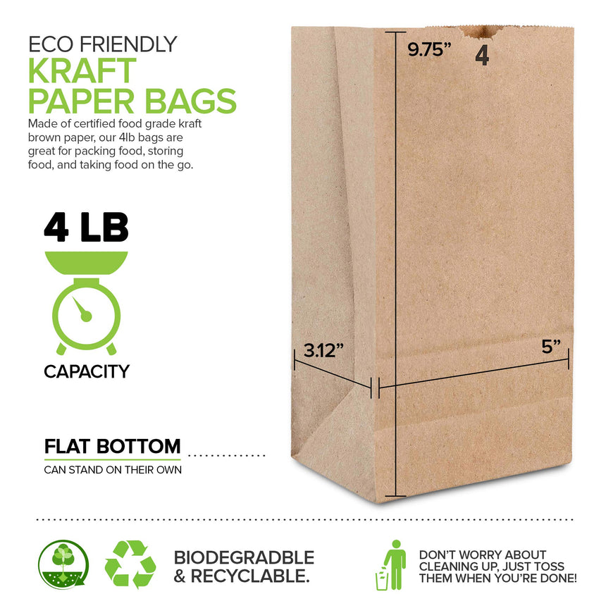 Paper Bag - Brown - 4 LB - (2000 Pack)
