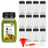 Stock Your Home 4 Ounce Mini Bottles for Mini Fridge, Reusable Juice Containers with Black Caps, Small Bottle for Liquids in Lunch Box, Clear Empty Plastic Container with Lids for Juicing (12 Pack)