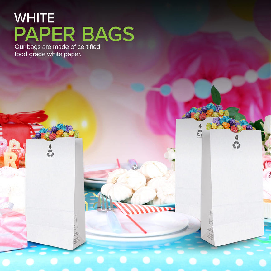 Stock Your Home 4 LB White Paper Bag - 500 Count
