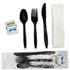 Individually Wrapped Plastic Cutlery Set with Napkin + Salt & Pepper Packets in White (250 Count) Prewrapped Disposable Silverware Bags, Bulk Utensils: Fork, Knife, and Spoon for Togo Eating