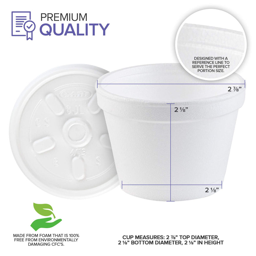 Stock Your Home 4 Oz Styrofoam Bowls with Lids - 100 Count