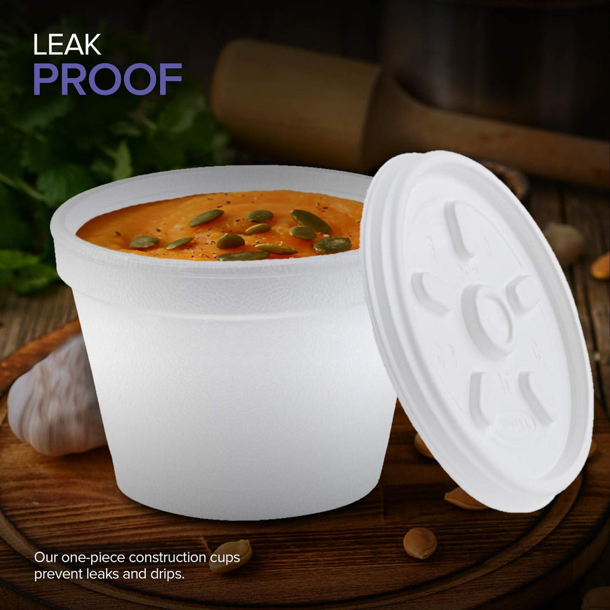 Stock Your Home 4 Oz Styrofoam Bowls with Lids - 100 Count