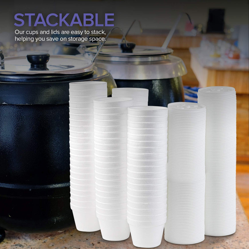 Stock Your Home 4 Oz Styrofoam Bowls with Lids - 100 Count