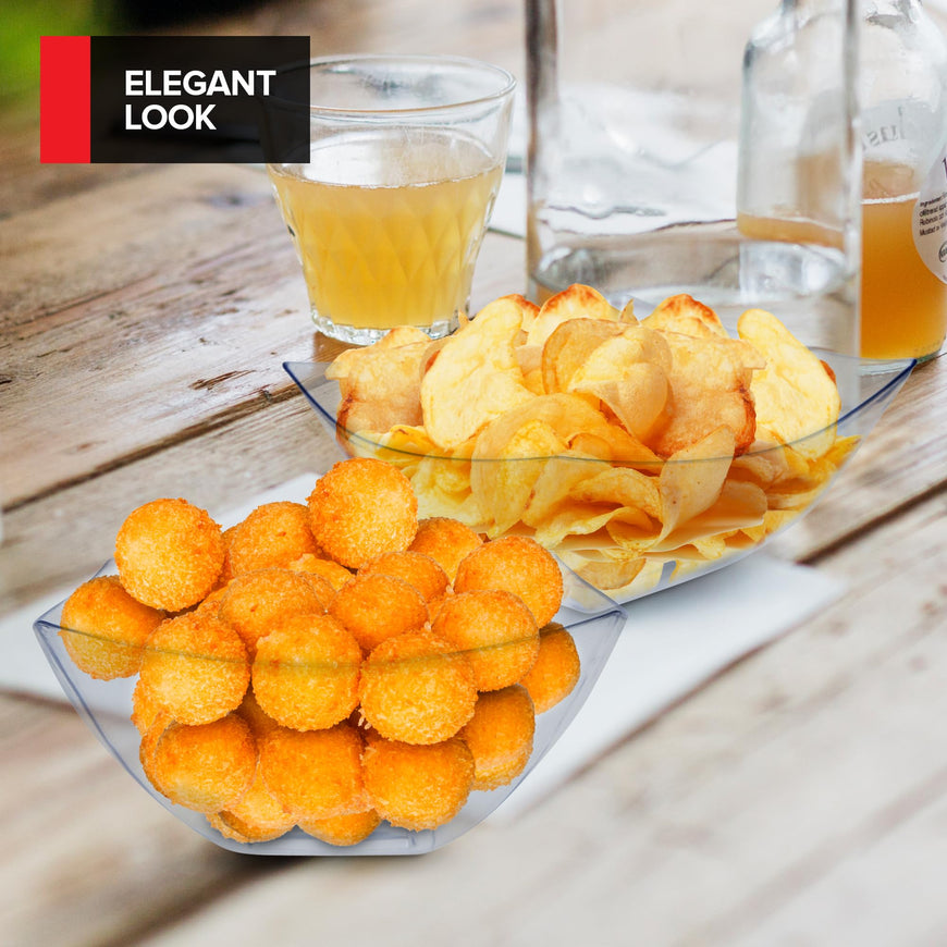 Plastic Square Bowls - 16oz (48 Pack)