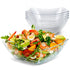 64oz Clear Plastic Serving Bowls (4 Pack) Large Disposable Candy Dishes, Square Plastic Buffet Containers for Chips, Snacks, Mints, Salad Bar, Snack Bowl Parties, Office, Bridal Shower, Party Supplies