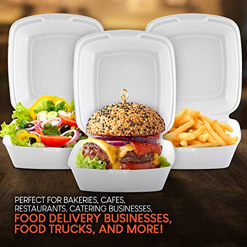 Stock Your Home 6 x 6 Styrofoam Clamshell Container - 50 Count