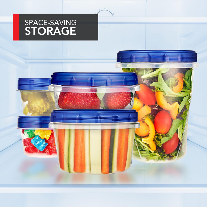 Stock Your Home 4oz Plastic Containers with Twist Top Lids (12 Pack), 1/2 Cup Small Freezer Containers for Leftover Food, Airtight Reusable Soup Containers with Lids, Microwave and Dishwasher Safe