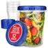 Stock Your Home 32oz Plastic Containers with Twist Top Lids (12 Pack), Quart Freezer Containers with Airtight Lids for Leftover Food, Microwave and Dishwasher Safe
