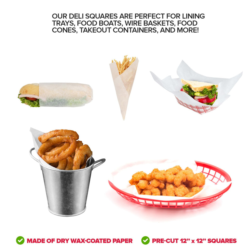 Stock Your Home 12 x 12 Grease Proof Deli Wrapper - White - 500 Count