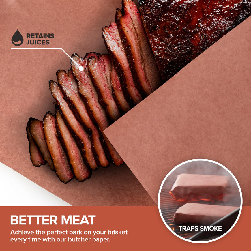 Pink Butcher Paper Roll 18â€x175' (2100 Inch) Peach Butcher Paper for Smoker, Food Grade, Brisket, Ribs, BBQ, Smoking Meat, USA Made, Unbleached, Unwaxed and Uncoated, Stock Your Home