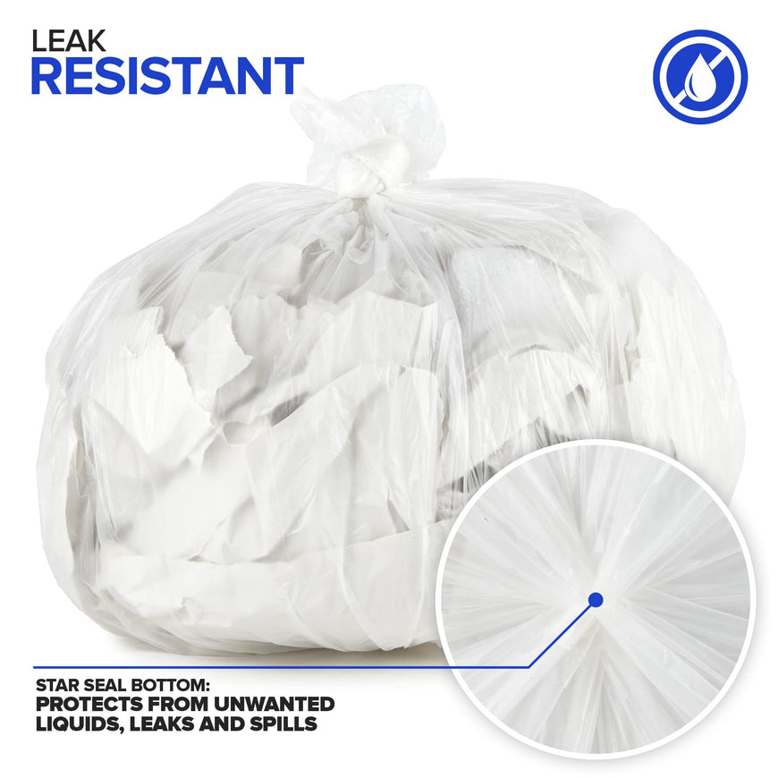 Stock Your Home 2 Gallon Clear Trash Bags (200 Pack) - Disposable Plastic Garbage Bags - Leak Resistant Waste Can Liner - Small Bags for Office, Bathroom, Deli, Produce Section, Dog Poop, Cat Litter