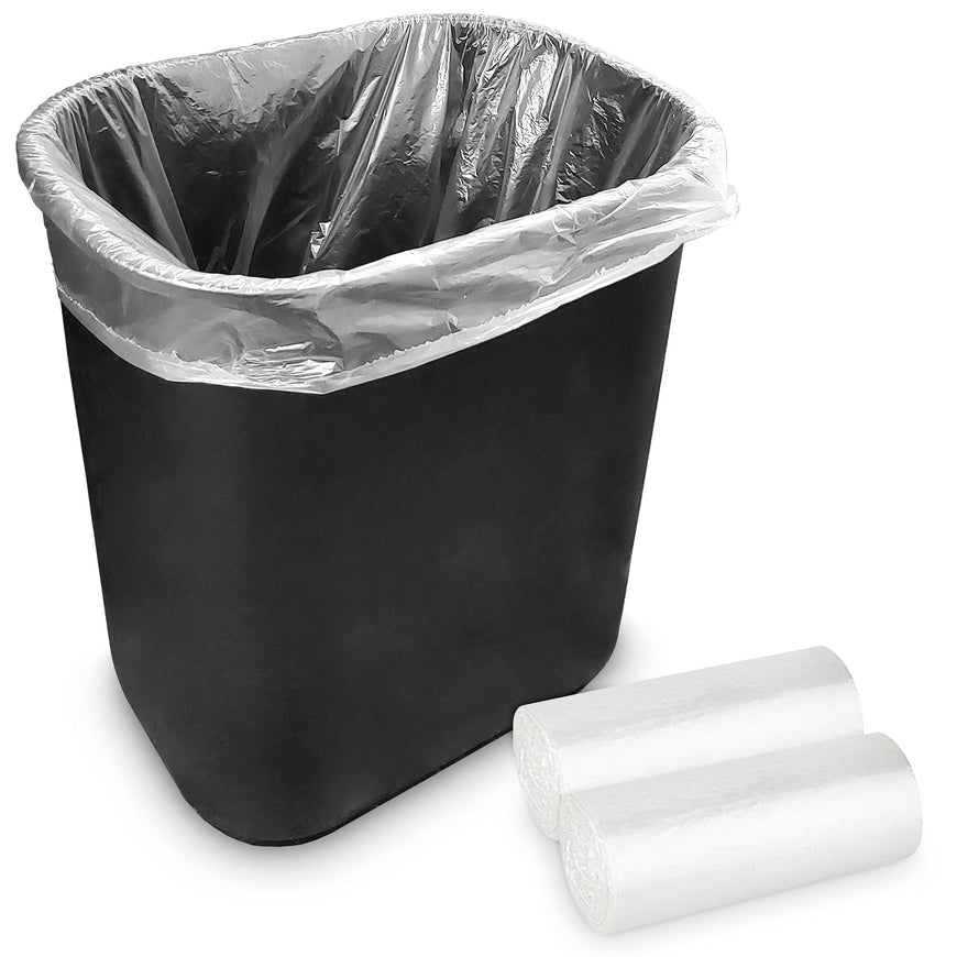 Stock Your Home 2 Gallon Clear Trash Bags (500 Pack) - Disposable Plastic Garbage Bags - Leak Resistant Waste Can Liner - Small Bags for Office, Bathroom, Deli, Produce Section, Dog Poop, Cat Litter
