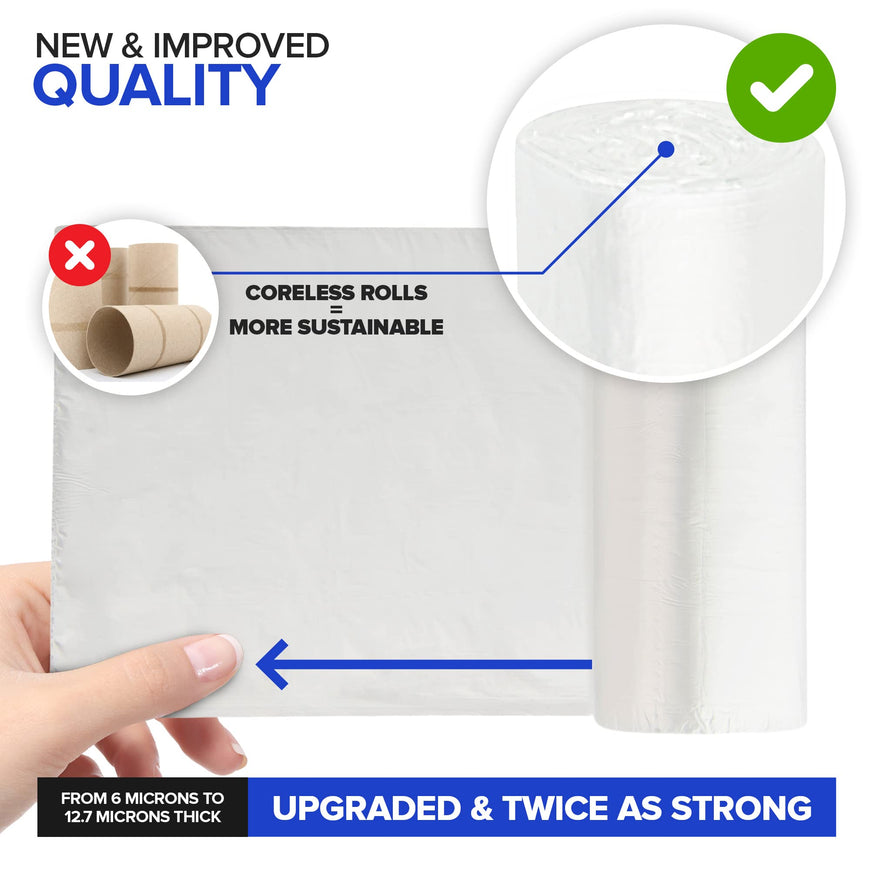 Stock Your Home 2 Gallon Clear Trash Bags (500 Pack) - Disposable Plastic Garbage Bags - Leak Resistant Waste Can Liner - Small Bags for Office, Bathroom, Deli, Produce Section, Dog Poop, Cat Litter