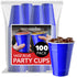 16-Ounce Plastic Party Cups in Blue (100 Pack) - Disposable Plastic Cups - Recyclable - Blue Cups with Fill Lines - Reusable Plastic Cups for Drinks, Soda, Punch, Barbecues, Picnics - Stock Your Home