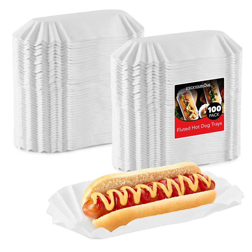 Stock Your Home Hot Dog Trays (100 Pack)