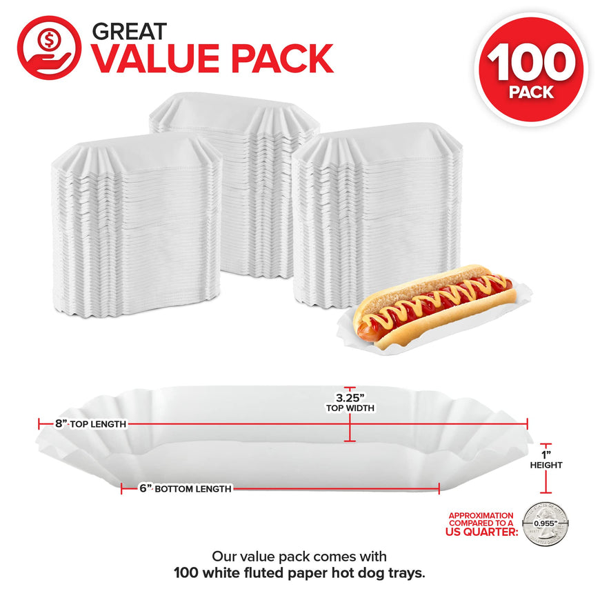 Stock Your Home Hot Dog Trays (100 Pack)