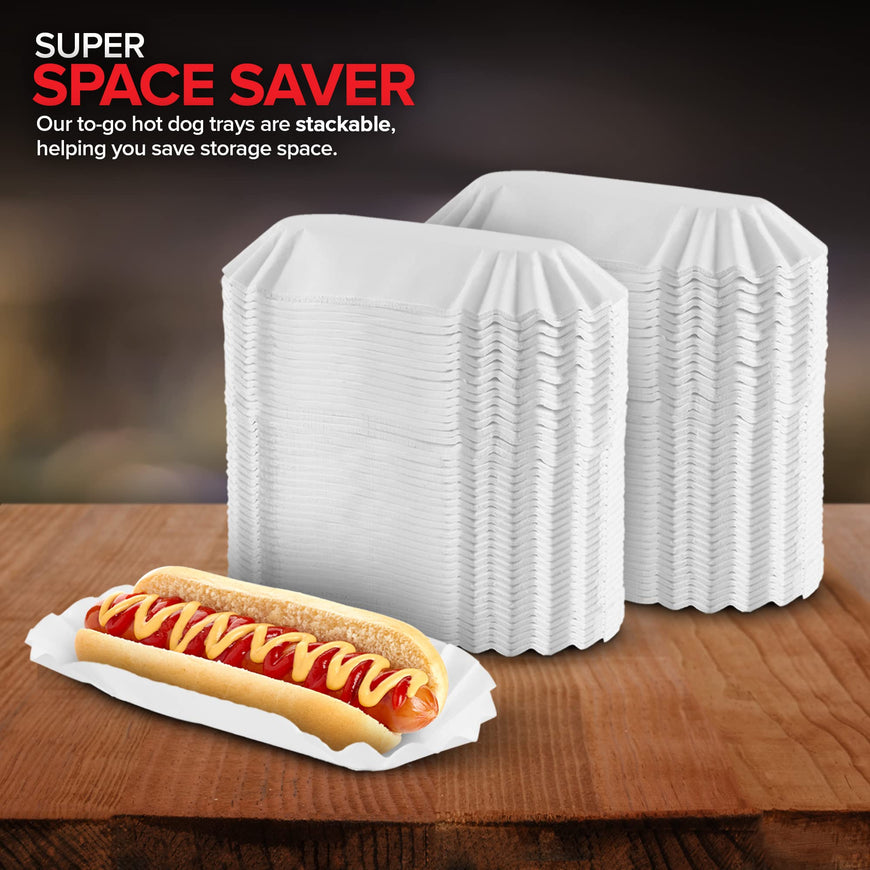 Stock Your Home Hot Dog Trays (100 Pack)