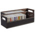 Stock Your Home 2- Pack CD Storage Box, Organizer Shelf for Movie Cases, DVDs, Cassette Tape Display Stand, Disc Holder Can Store Up to 40 CDs, Faux Leather (Brown)
