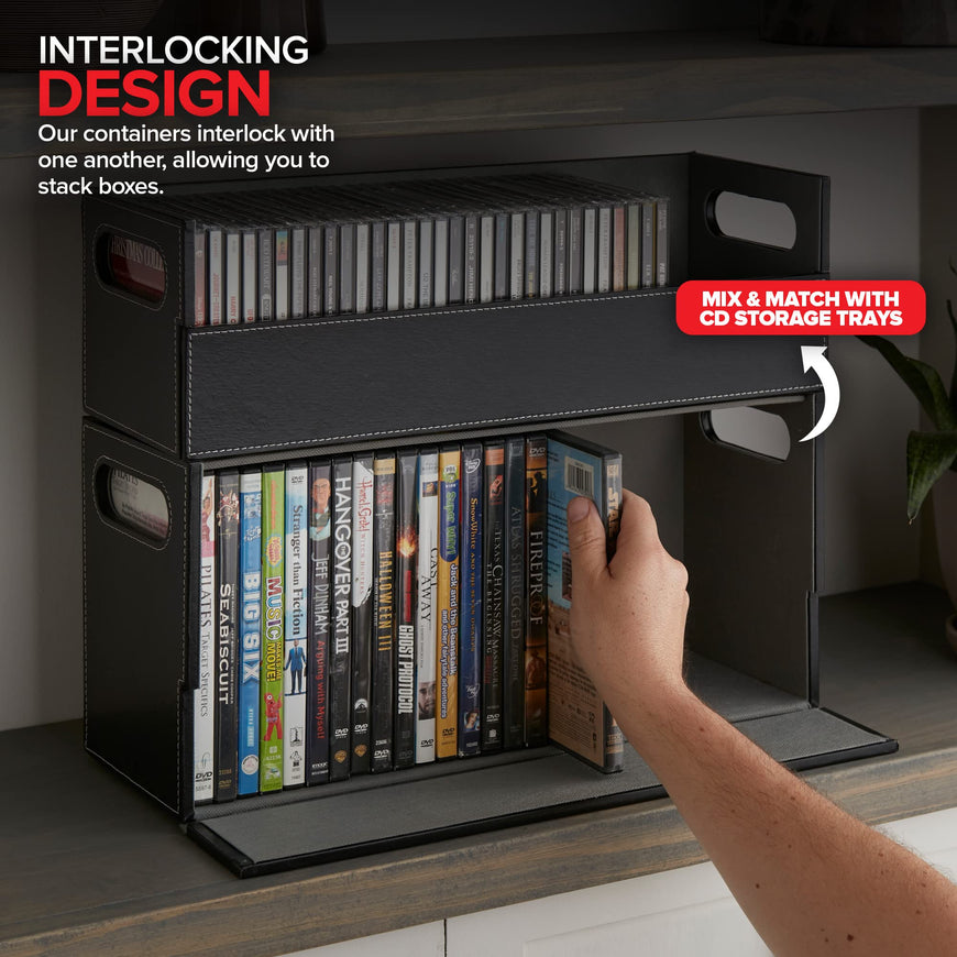 Stock Your Home DVD Tray - Black with Grey Interior