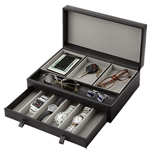 Stock Your Home Mens Valet - Black and Grey