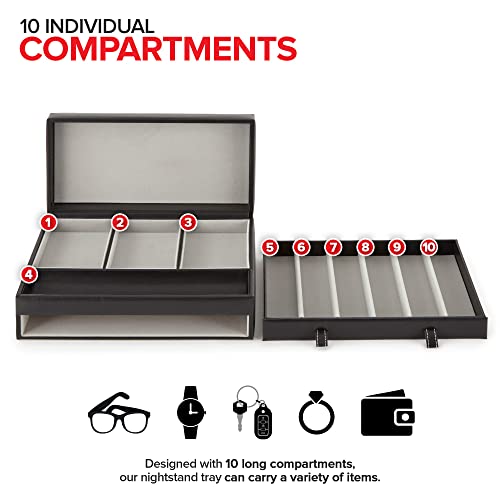 Stock Your Home Mens Valet - Black and Grey