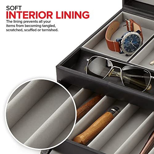 Stock Your Home Mens Valet - Black and Grey