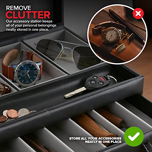 Stock Your Home Mens Valet - Black and Grey